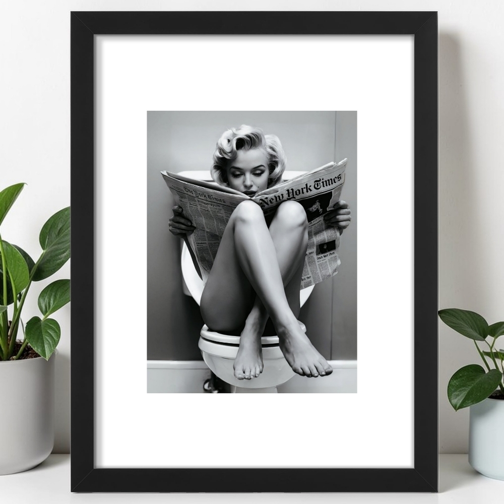 Marilyn Monroe Vintage  Bathroom Wall Art Print Framed 9x12 Matted